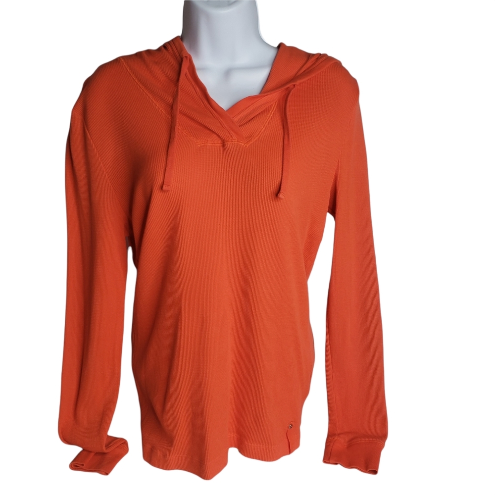 Lauren Active RALPH LAUREN Women's Hoodie Waffle Knit Thermal Small